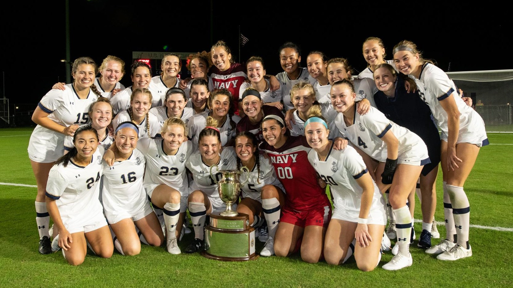 The Mids Hoist the Army-Navy Soccer Cup - Army Navy Game